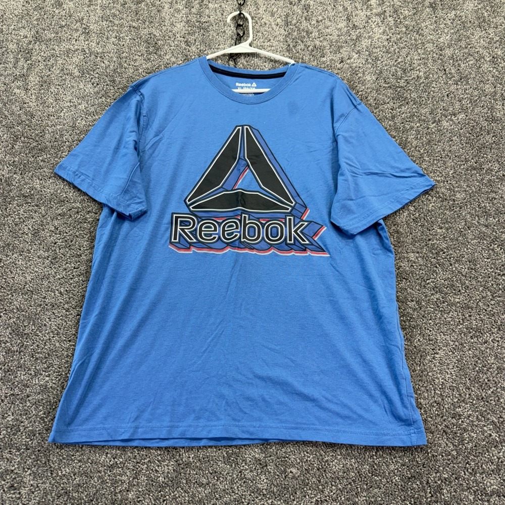 Reebok Graphic T Shirt Mens Extra Large Blue Athletic Gym Workout Top